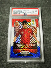 2014 Panini Prizm World Cup Stars David Silva Red/White/Blue Power Plaid PSA 8
