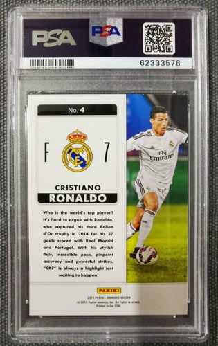 Cristiano Ronaldo 2015 Panini Donruss Fantastic Finishers #4 PSA 9 MINT