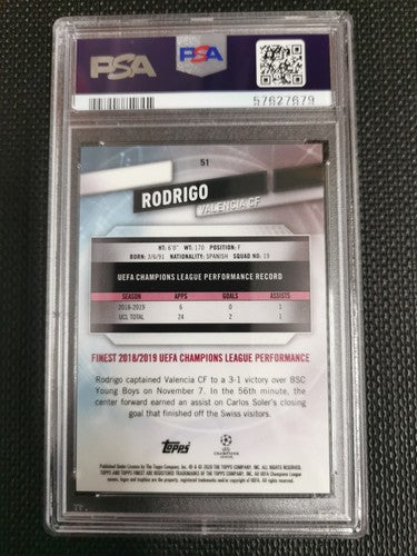 Rodrigo 2019 Topps Finest UCL Green Refractor [99] PSA 8
