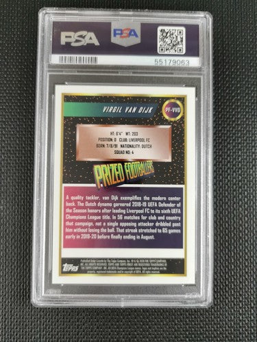 Virgil van Dijk 2019 Topps Finest UCL Prized Footballers PSA 9