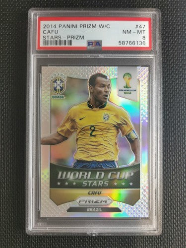 2014 Panini Prizm World Cup Stars Brazil Cafu Prizm PSA 8 #47