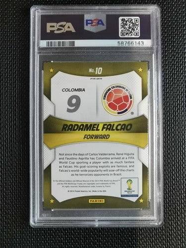 2014 Panini Prizm World Cup Radamel Falcao Stars Yellow & Red Pulsar PSA 9