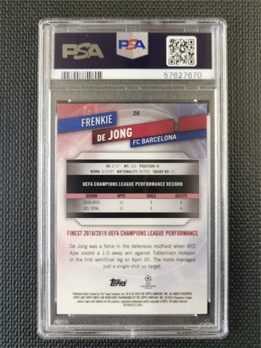 Frenkie De Jong Finest UCL 2019 Purple Refractor PSA 9 MINT [250]