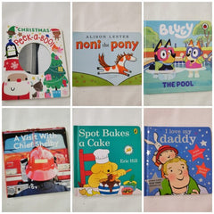 6 Baby Board Books: I Love Dad; Bluey, Spot & Peekabo etc