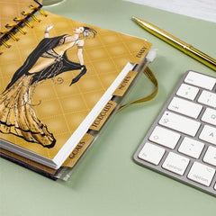 Claire Coxon Art Deco 2026 Organiser Diary | Hardback Weekly Planner with Tabs,