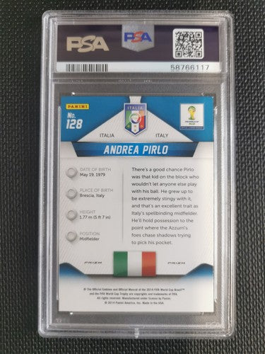 2014 Panini Prizm World Cup Andrea Pirlo RED/WHT/BLUE PWR PLD PSA 9 MINT