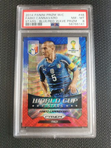 2014 Panini Prizm World Cup Fabio Cannavaro PSA 8 BLUE/RED Wave Prizm #48