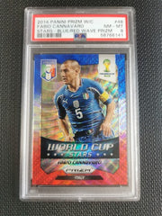 2014 Panini Prizm World Cup Fabio Cannavaro PSA 8 BLUE/RED Wave Prizm #48