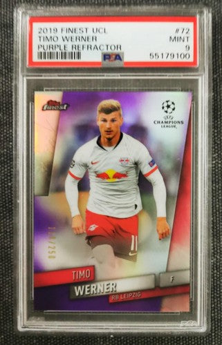Timo Werner Topps Finest 2019 UCL Purple Refractor PSA 9 [250]