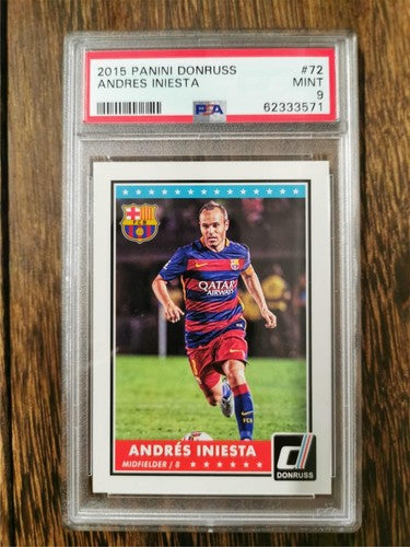 2015 Panini Donruss Andres Iniesta #72 PSA 9 MINT POP 2