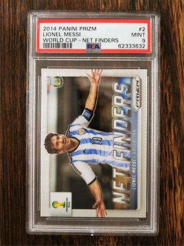 2014 Prizm World Cup Net Finders Lionel Messi #2 PSA 9 Argentina, Barcelona