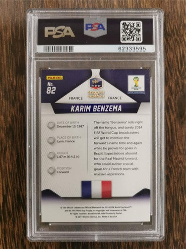 2014 Panini Prizm World Cup 82 Karim Benzema PSA 10 GEM MINT