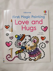Magic Painting 4 Book Set Garden, Butterflies, Love & Hugs, Easter Eggs+ Brushes