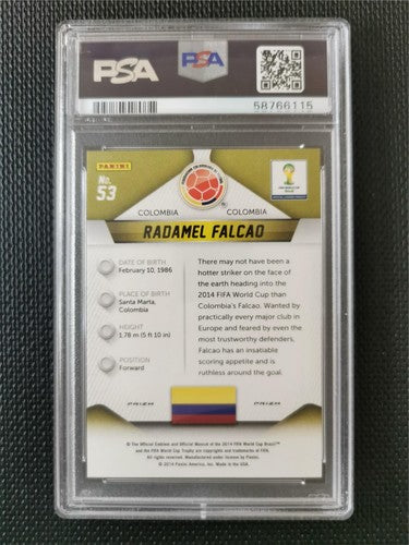 2014 Panini Prizm World Cup Radamel Falcao Blue & Red Wave Prizm PSA 10 GEM MT