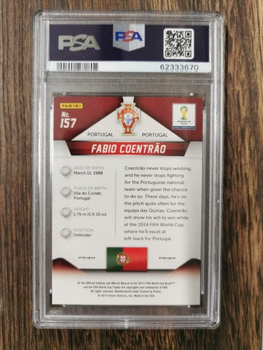 2014 Panini Prizm World Cup 157 Fabio Coentrao Prizm PSA 9