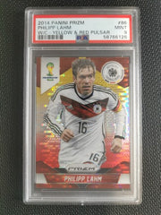 2014 Panini Prizm World Cup Philipp Lahm PSA 9 Yellow & Red Pulsar #86