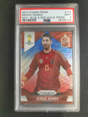 2014 Panini Prizm World Cup Sergio Ramos PSA 9 BLUE/RED Wave Prizm #172
