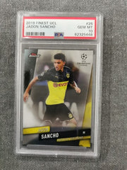 Jadon Sancho Topps Finest 2019 #26 UCL PSA 10 GEM MT Manchester Utd, England