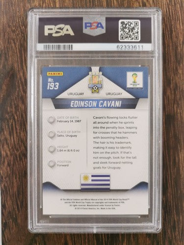 2014 Panini Prizm World Cup 193 Edinson Cavani PSA 10 GEM MINT