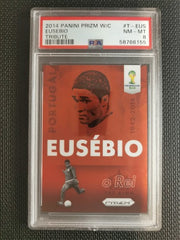 2014 Panini Prizm World Cup Soccer Tribute EusÃ©bio Portugal PSA 8 #T-EUS