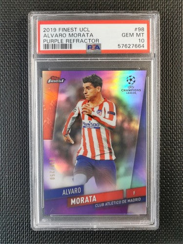 Alvaro Morata Finest UCL 2019 Purple Refractor PSA 9 MINT [250]