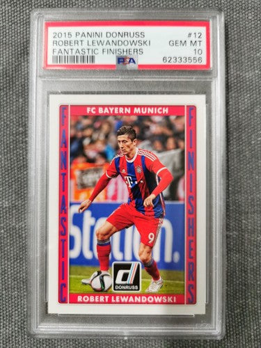 Robert Lewandowski 2015 Panini Donruss Soccer Fantastic Finishers #12 PSA 10