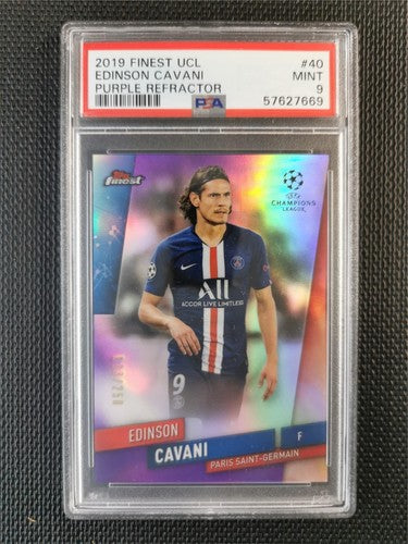 EDINSON CAVANI 2019 Topps FINEST UCL PURPLE REFRACTOR PSA 9 [250]