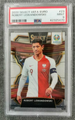 Robert Lewandowski 2020 Panini Select UEFA Euro #23 PSA 9