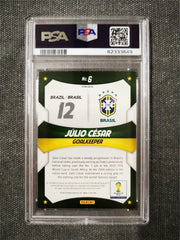 2014 Panini Prizm World Cup Stars #6 Julio Cesar Red/White/Blue Power Plaid PSA9