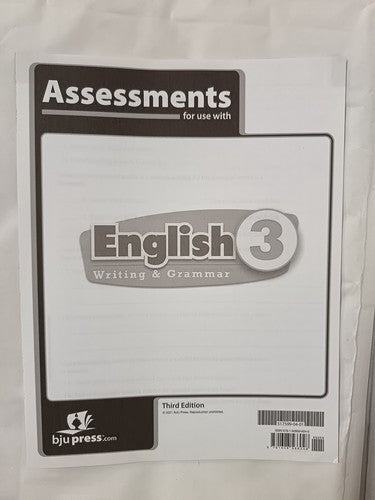 English 3 Assessments, 3rd ed. (BJU Press 3rd Grade English)