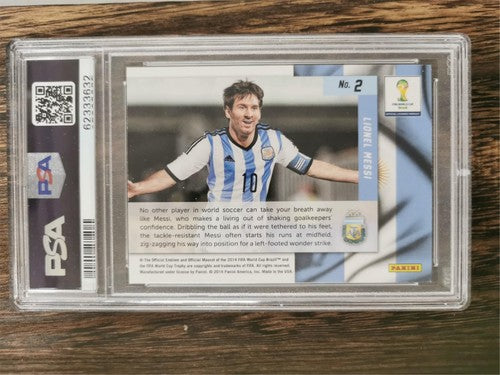 2014 Prizm World Cup Net Finders Lionel Messi #2 PSA 9 Argentina, Barcelona