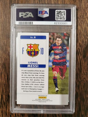 2015 Panini Donruss Fantastic Finishers 8 Lionel Messi PSA 9 MINT