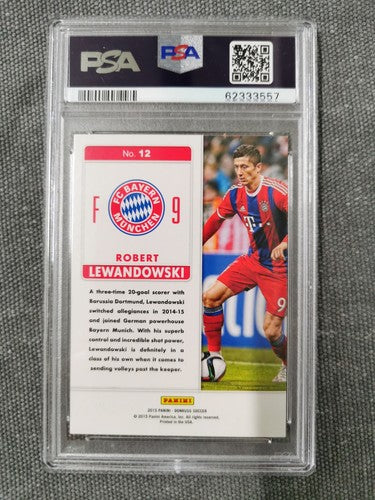 Robert Lewandowski 2015 Panini Donruss Soccer Fantastic Finishers #12 PSA 9 MINT