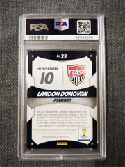 2014 Panini Prizm World Cup Stars Landon Donovan Red/White/Blue Power Plaid PSA8