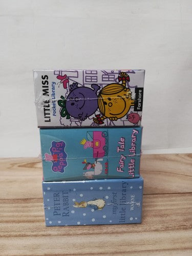 3 x Little Library [Board book] Peppa Pig, Little Miss, Peter Rabbit