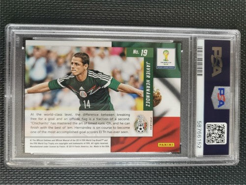2014 Panini Prizm World Cup Javier Hernandez Net Finders BL/RD Wave Prizm PSA 9