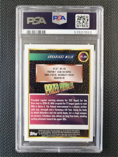 Arkadiusz Milik 2019 Topps FInest UEFA CHAMPIONS LEAGUE PRIZED FOOTBALLERS PSA 9