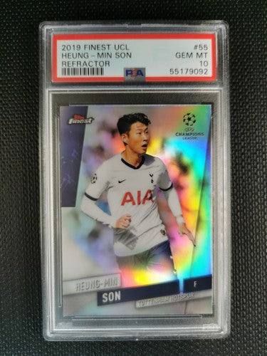 Son Heung-min 2019 Topps Finest Refractor PSA 10 GEM MT