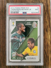 2014 Panini Prizm World Cup Matchups 2 Javier Hernandez\Neymar Jr. PSA 9 MINT