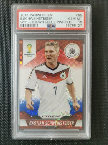 2014 Panini Prizm W/C Bastian Schweinsteiger PSA 10 GEM MT RED/WHT/BLUE PWR.PLD