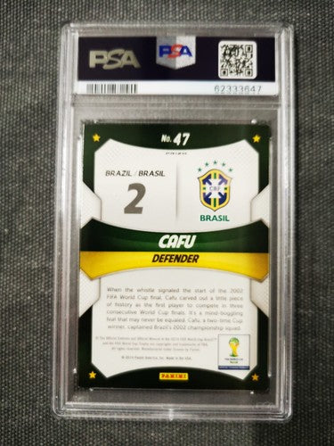2014 Panini Prizm World Cup Stars 47 Cafu Red/White/Blue Power Plaid PSA 9