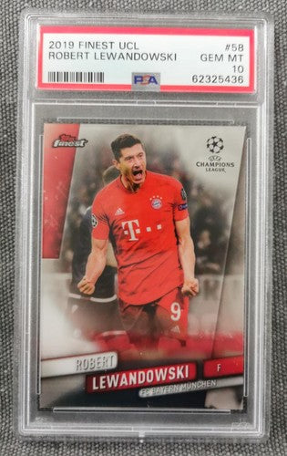 Robert Lewandowski 2019 Finest UEFA Champions League #58 PSA 10 GEM MT