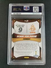 2014 Panini Prizm World Cup Stars Robin Van Persie PSA 8 RED/WHT/BL PWR PLAID