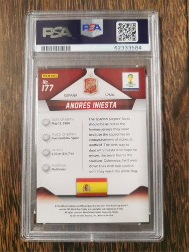 2014 Panini Prizm World Cup 177 Andres Iniesta MINT PSA 9