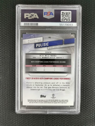 Christian Pulisic 2019 Topps Finest Refractor PSA 9 Chelsea