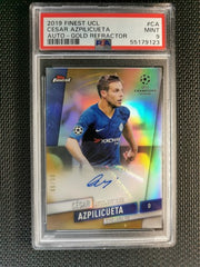 Cesar Azpilicueta 2019 Topps Finest UCL AUTO - Gold Refractor PSA 9 [50]