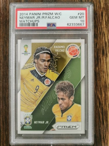 2014 Panini Prizm World Cup Matchups 20 Neymar Jr.\Radamel Falcao PSA 10 GEM