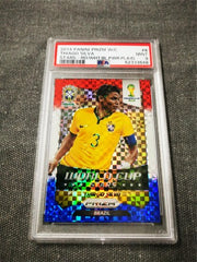 2014 Panini Prizm World Cup Stars Thiago Silva Red/White/Blue Power Plaid PSA 9