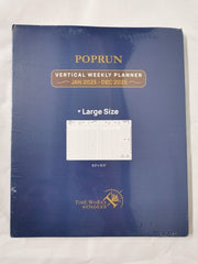 POPRUN Diary 2025 Hardback Week to View Large (26.5x21.5 cm)