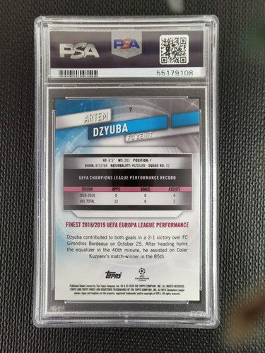 Artem Dzyuba Topps Finest 2019 Purple Refractor #7 PSA 10 FC Zenit [162/250]
